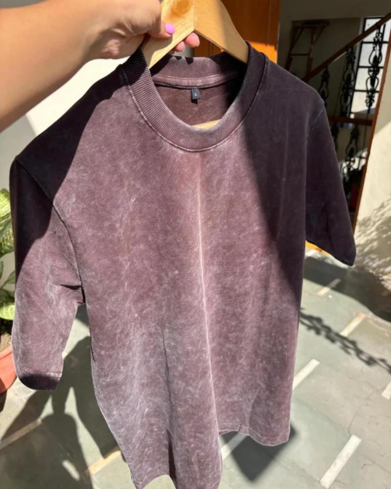 Unisex Brown Acid wash oversized tee