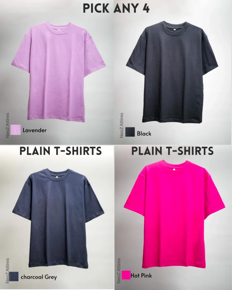 Pick Any 4 - Classic Plain T-Shirt Combo - Image 3