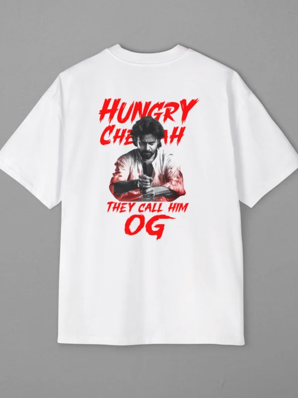 OG Hungry Cheetah Printed White Oversized T-Shirt