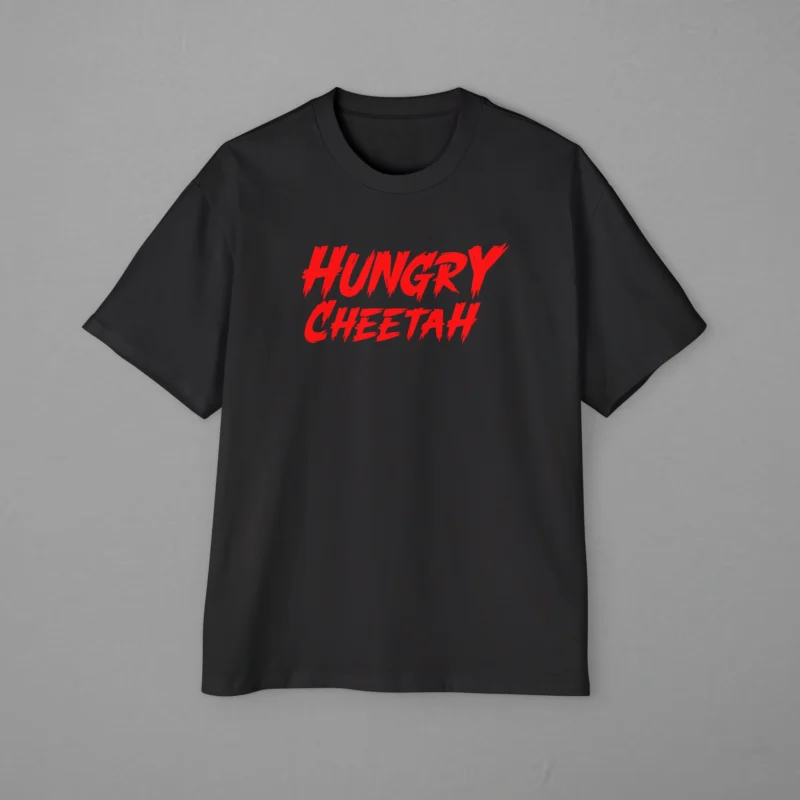 OG Hungry Cheetah Printed Black Oversized T-Shirt - Image 2